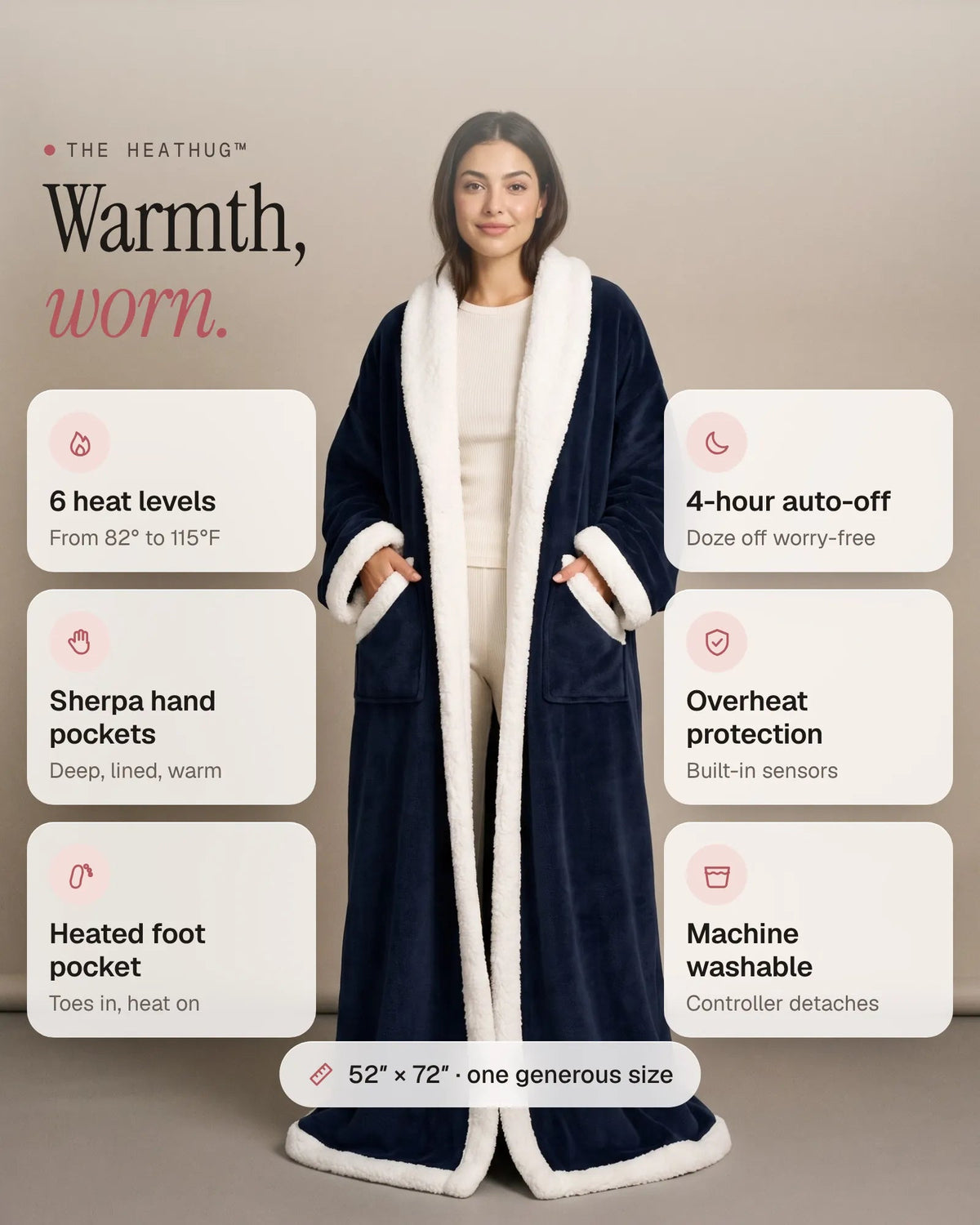 Tovelle HeatHug in Navy Blue — key features